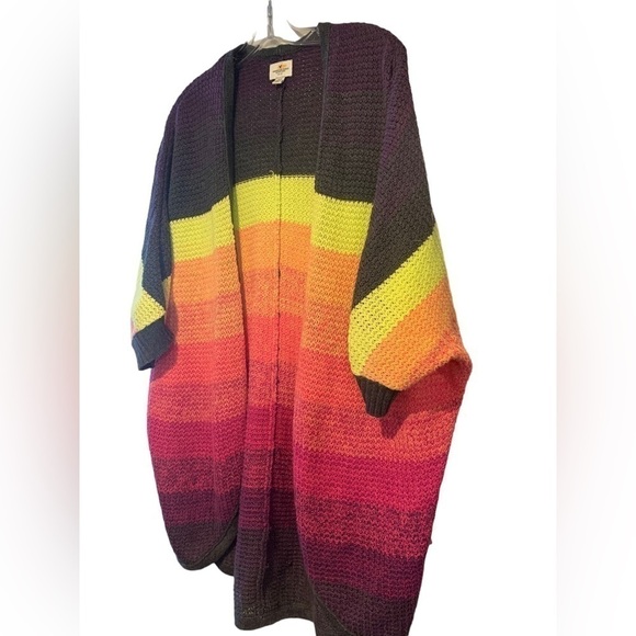 AEO Neon Stripe Open Cardigan - Picture 2 of 11